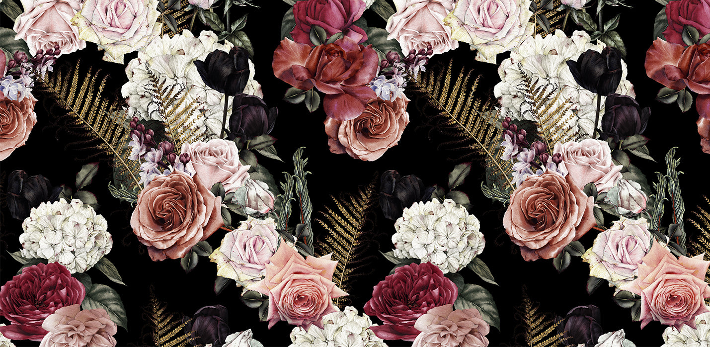 Elegant Vintage Rose Bouquet Mural – YDS STUDIO