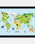Cartoon World Map Art Print Your Decal Shop Wall Decal NZ