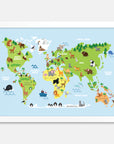 Cartoon World Map Art Print Your Decal Shop Wall Decal NZ