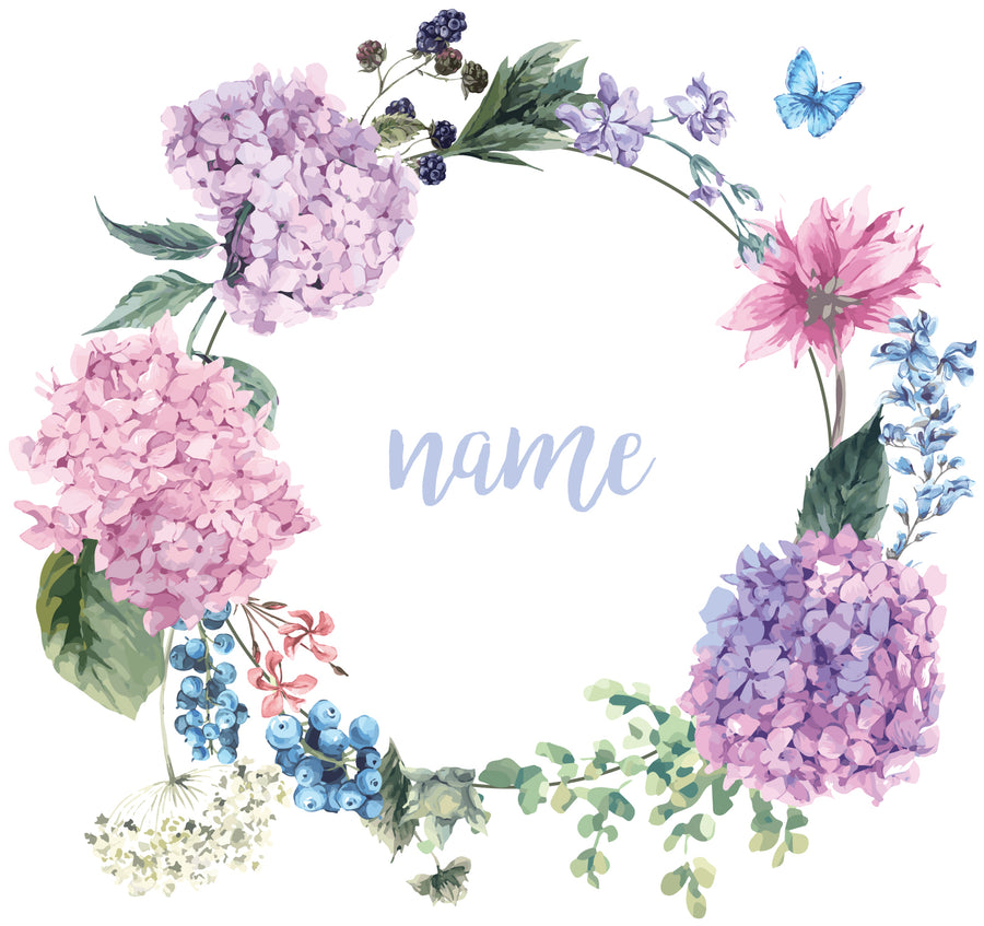 Flower Name Wreath Wall Decal Your Decal Shop Wall Decal NZ