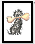 Hairy Maclary Sitting with a Bone Art Print