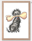 Hairy Maclary Sitting with a Bone Art Print