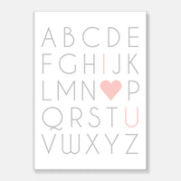 I Love You Alphabet Art Print Your Decal Shop Wall Decal NZ