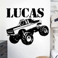 Monster Truck With Custom Name Wall Decal