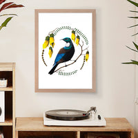 Tui in Kowhai Art Print Your Decal Shop Wall Decal NZ