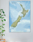 Topographic Map of New Zealand Mural Your Decal Shop Wall Decal NZ
