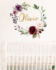 Watercolour Rose Bouquet Wreath Wall Decal Your Decal Shop Wall Decal NZ