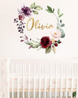 Watercolour Rose Bouquet Wreath Wall Decal Your Decal Shop Wall Decal NZ