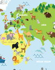 Children's Cartoon World Map Wall Decal