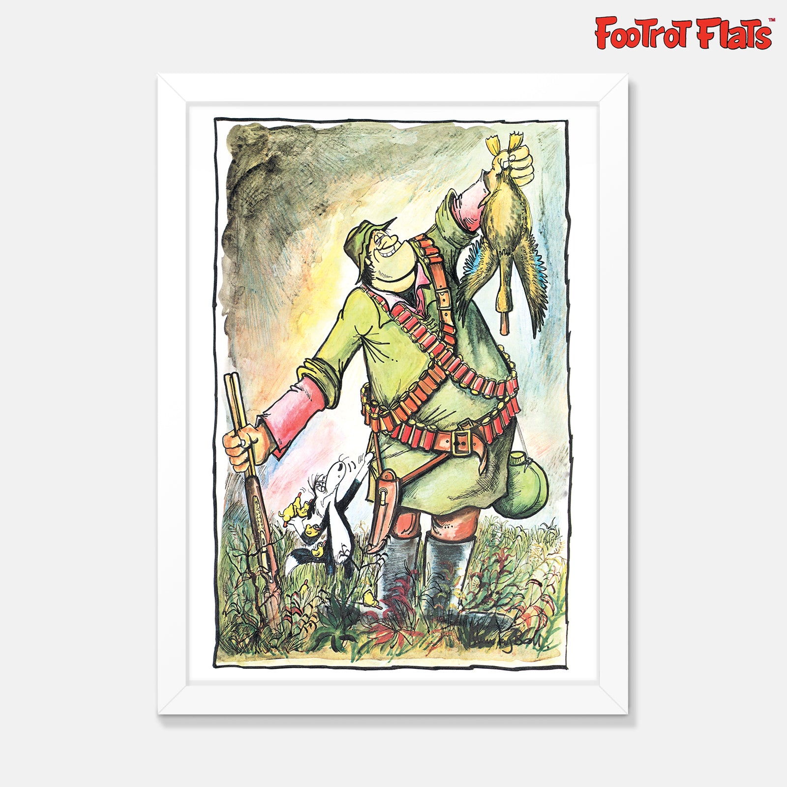 Footrot Flats - Wal Hunting Print