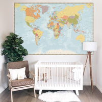 World Map Nursery Edition Wall Decal Your Decal Shop Wall Decal NZ