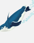 Straight-on detail of the diving penguin