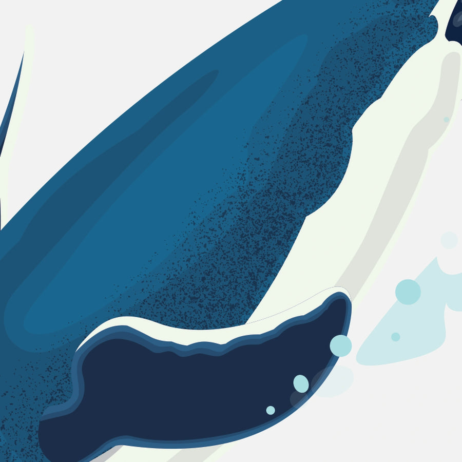 Artwork detail: close-up of original penguin feather illustration