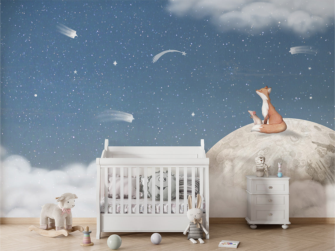 Fox on the Moon - Blue