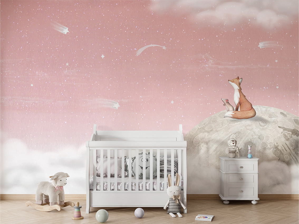 Fox on the Moon - Pink