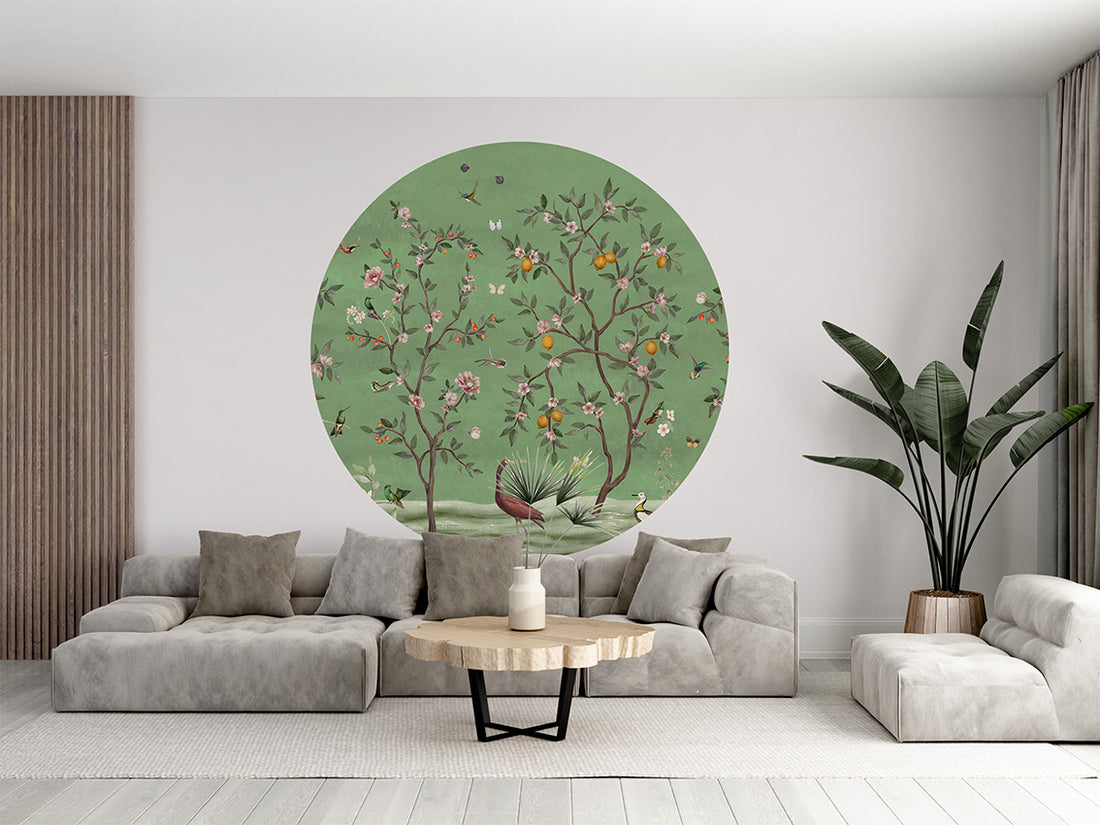 Lemon Tree Chinoiserie - Green Dot