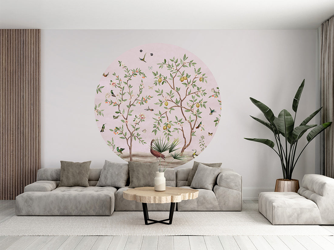 Lemon Tree Chinoiserie - Pink Dot