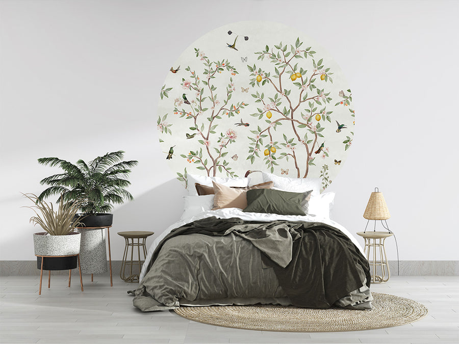 Lemon Tree Chinoiserie - White Dot