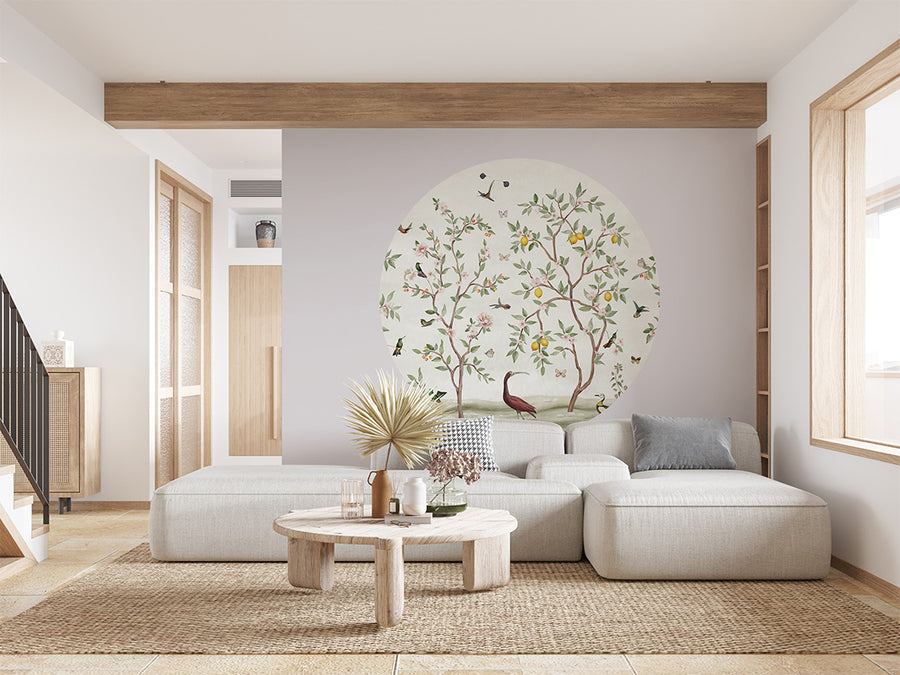 Lemon Tree Chinoiserie - White Dot