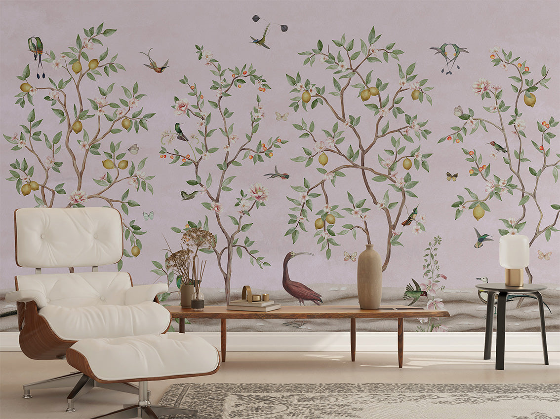 Lemon Tree Chinoiserie - Pink