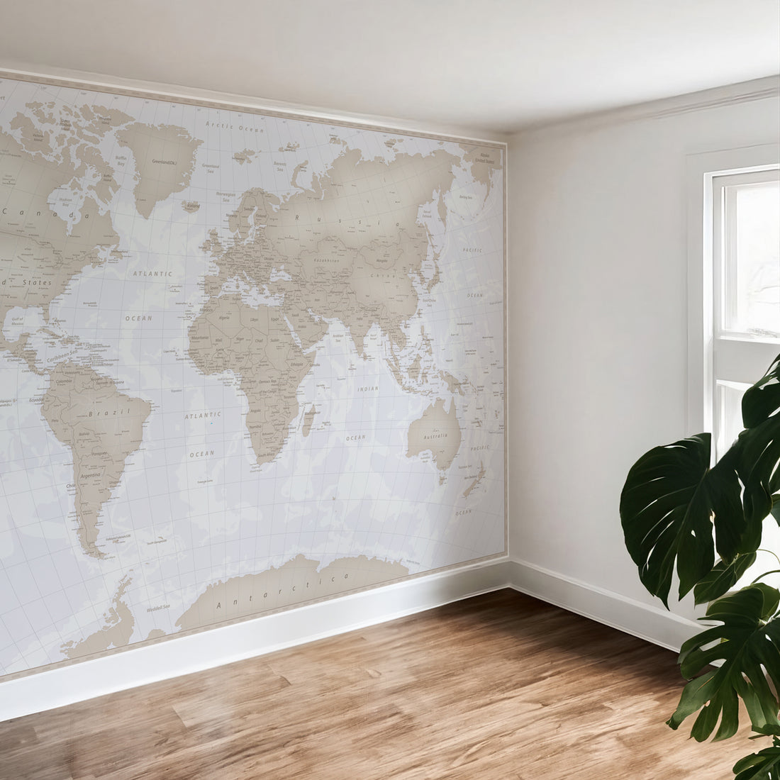 Netural Map Neutral Tones World Map – YDS STUDIO