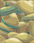 Artwork detail visualisation – Kaimoana Kete – shell linework