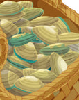 Artwork detail visualisation – Kaimoana Kete – shells – straight-on original artwork