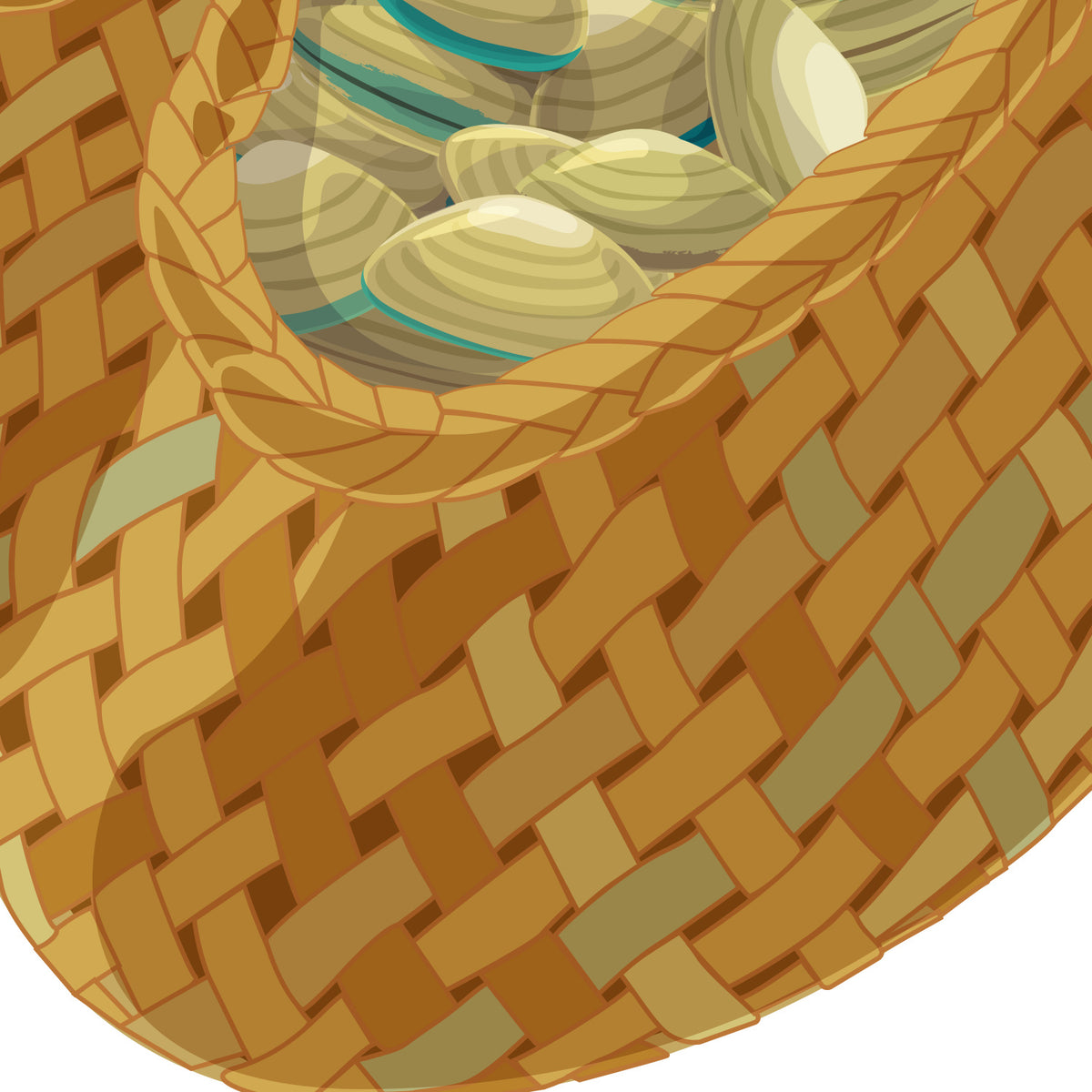 Artwork detail visualisation – Kaimoana Kete – weave – straight-on original artwork