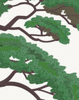 Artwork detail visualisation – Kākā and Branch – branches and foliage – straight-on original artwork