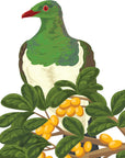 Artwork detail visualisation – Karaka Branch with Kererū – upper kereru – straight-on original artwork