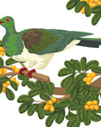 Artwork detail visualisation – Karaka Branch with Kererū – lower kereru – straight-on original artwork