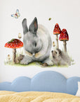 Lean On Me by Olivia Bezett, wall decal room mock-up in a child’s bedroom above a blue headboard.