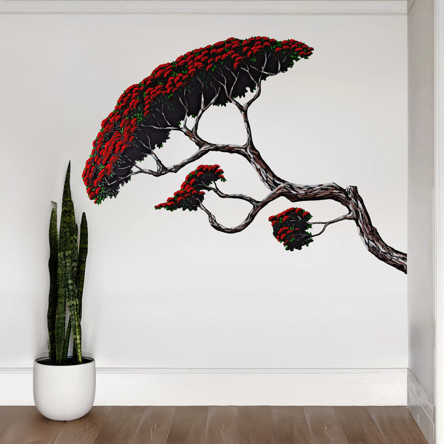 Pohutukawa Branch wall decal