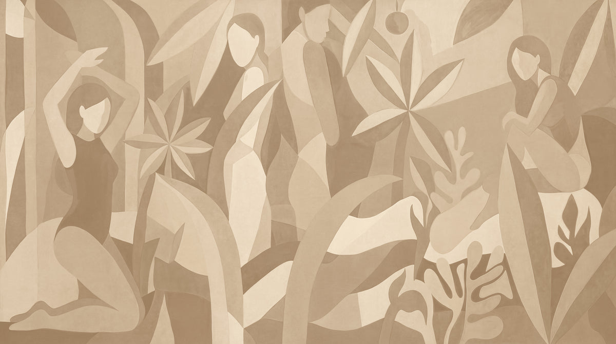 Amber Muse Cognac & Cream full mural design