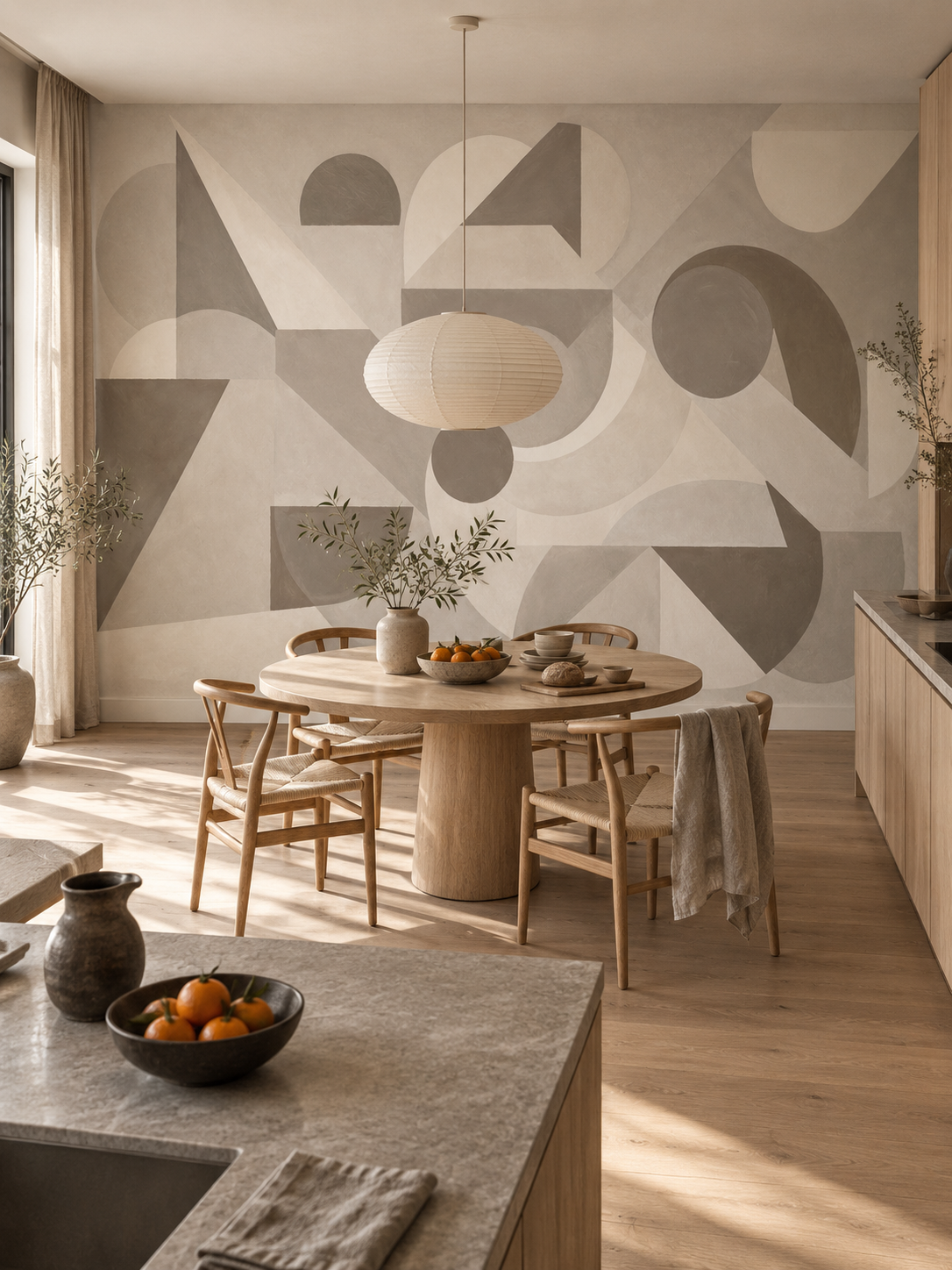 Avant Pulse Grey Sand wall mural lifestyle image