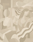 Lunar Drift Pale Linen full mural design