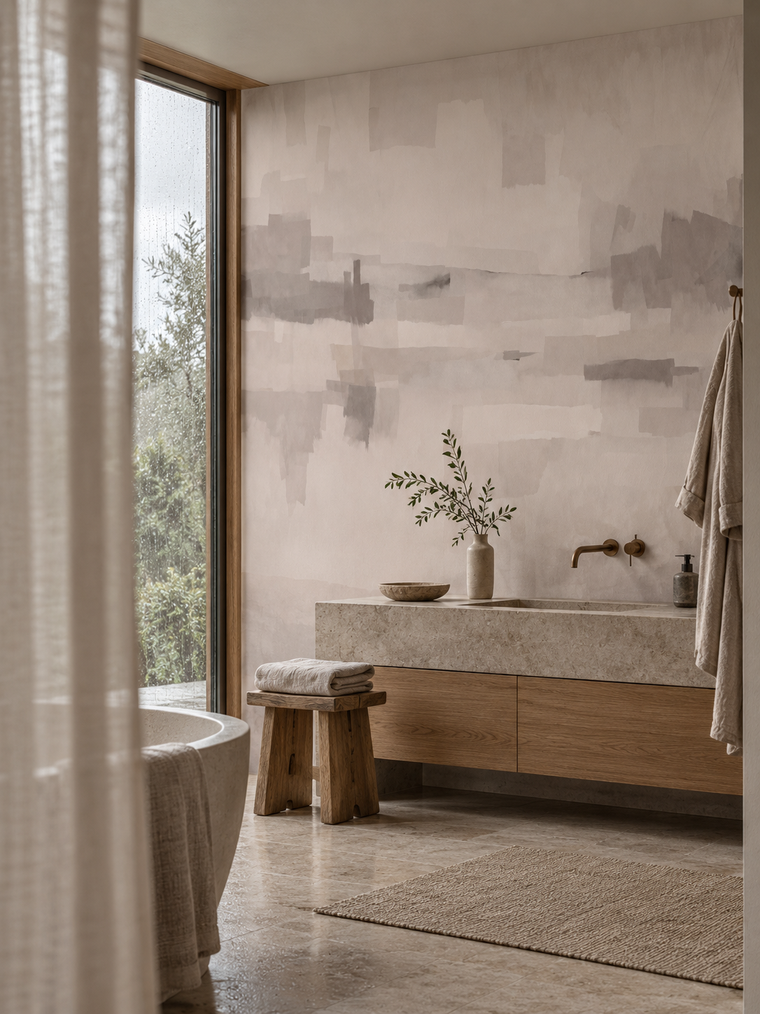 Velvet Dusk Powder Plaster styled room view 2