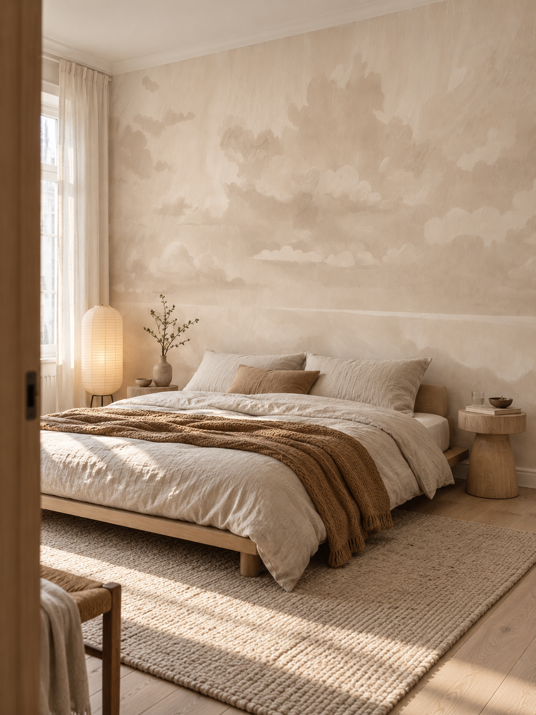 Velvet Smoke Cream &amp; Caramel styled room view 1