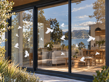 Window Strike Flying Tui Decals