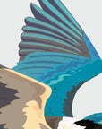 Artwork detail: close-up of original toetoe illustration texture