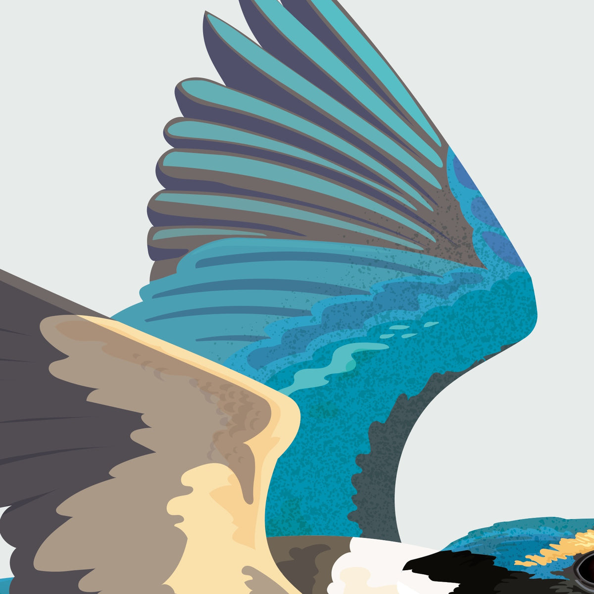 Artwork detail: close-up of original toetoe illustration texture