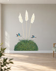 Toetoe and kōtare modern waiting room view with crisp original artwork