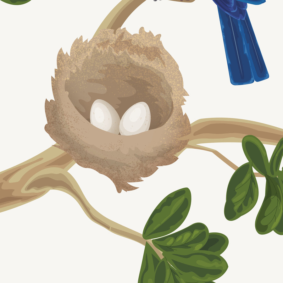 Artwork detail visualisation – Tūī Nest – nest and foliage – straight-on original artwork