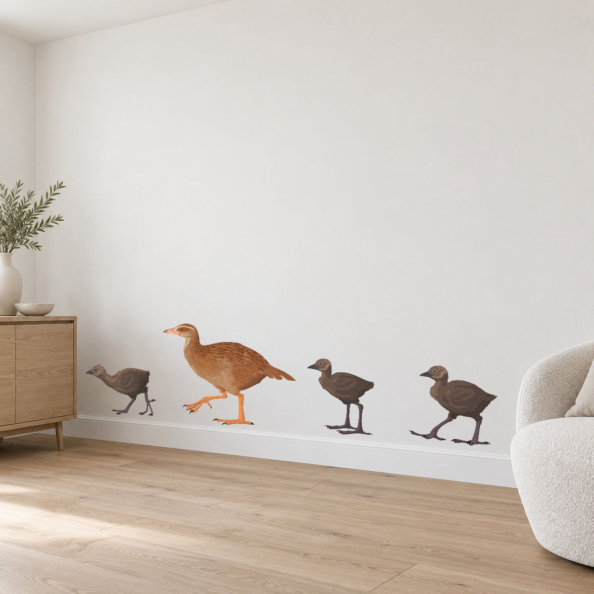 Room visualisation – Weka Family – right angle – low placement above skirting