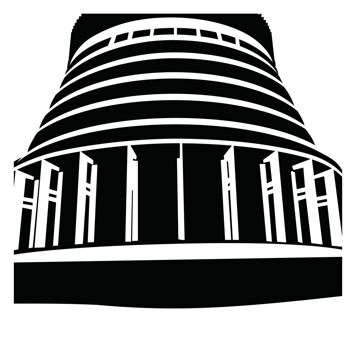 Close detail of the Beehive’s curved bands in the original skyline artwork