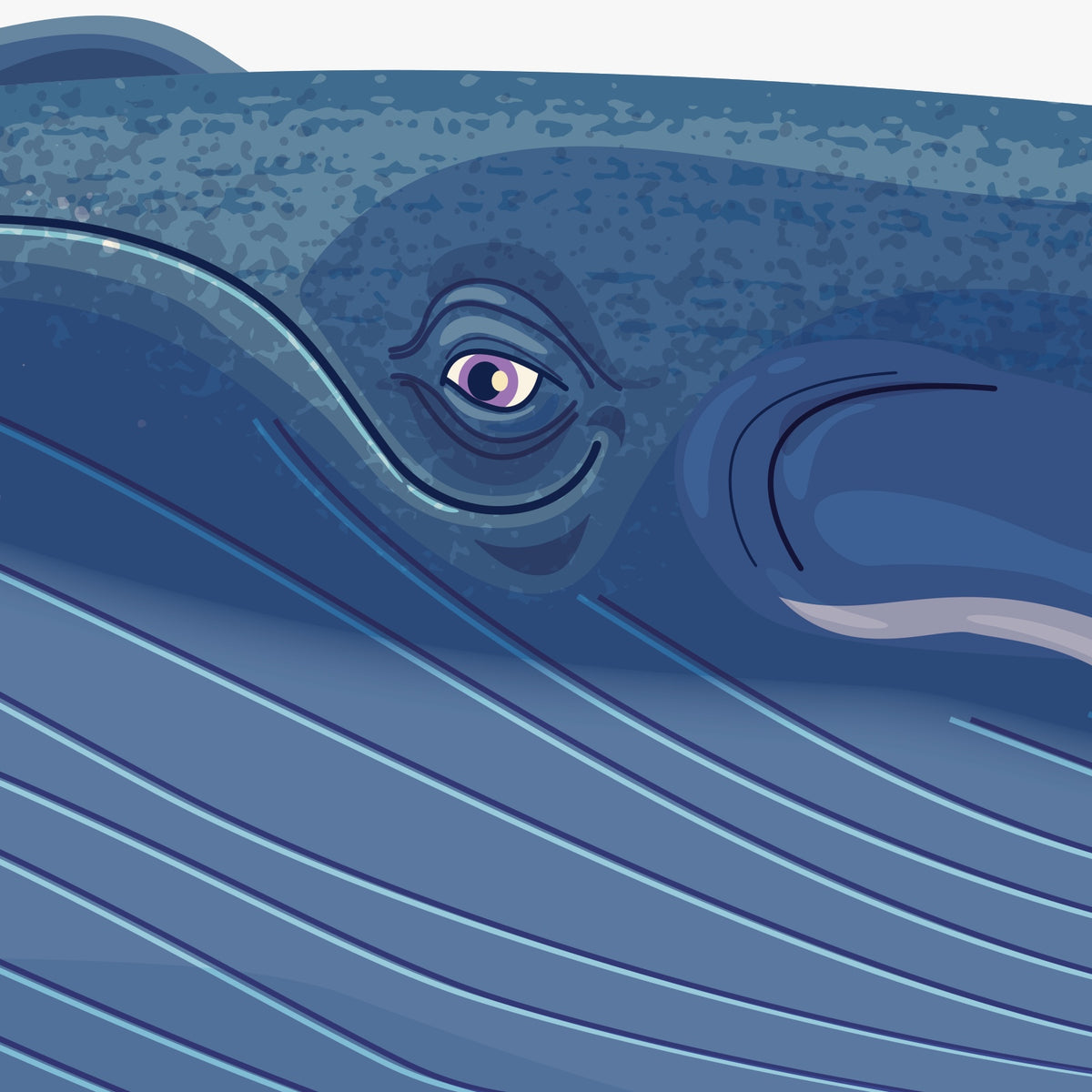 Artwork detail: close-up of original whale illustration texture