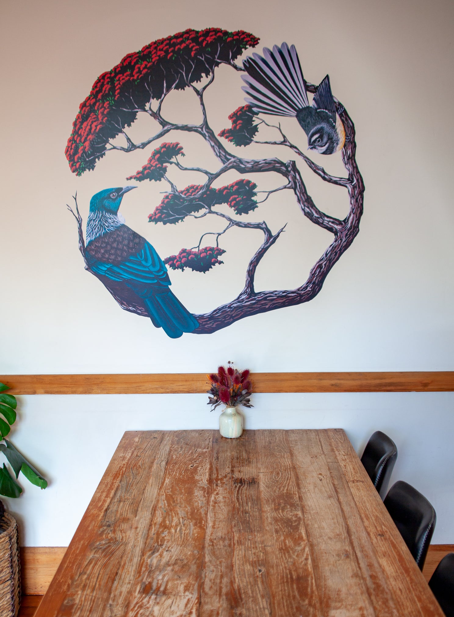 Tui & Fantail in Pohutukawa Your Decal Shop Wall Decal NZ