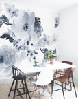 Blue Watercolour Floral Mural Your Decal Shop Wall Decal NZ