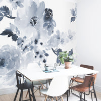 Blue Watercolour Floral Mural Your Decal Shop Wall Decal NZ