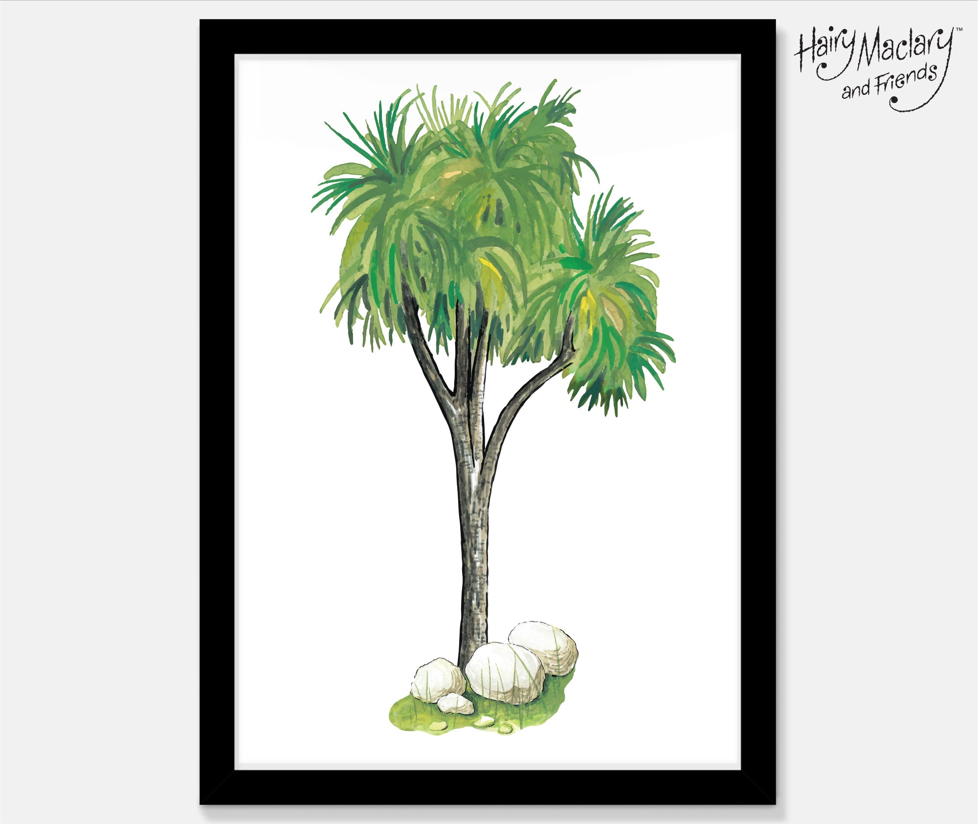Hairy Maclary Cabbage Tree Art Print